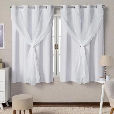 Imagem de Cortina PVC Com Voil Branco Blecaute Para Sala Quarto 2,80x1,60 - Fêff