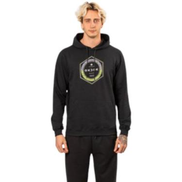 Imagem de Blusa Moletom Fechado Okdok Hexagon Masculino, Preto, G