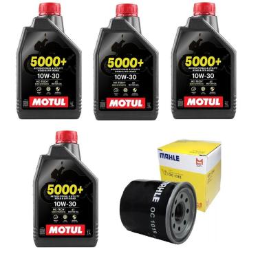 Imagem de Kit Troca de Óleo moto 4 Motul 5000 10W30 4T 1L + 1 filtro Mahle Honda NC 750 2015 a 2025
