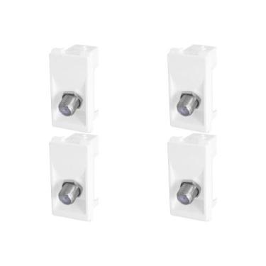 Imagem de Kit C/4 - Modulo Pial Pop Branco 1 Tomada Tv Tipo F Lg060