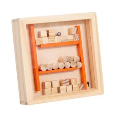 Imagem de YIJU Jogo de tabuleiro de labirinto de madeira, brinquedo educacional de equilíbrio, brinquedo montessori, quebra-cabeça para presente de aniversário, Cor de Madeira