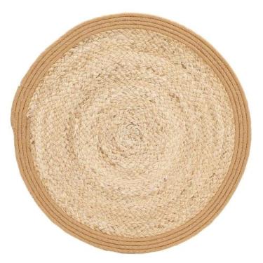 Imagem de Sousplat Lugar Americano 1 Un em Fibra Natural Trançada Bege com Borda