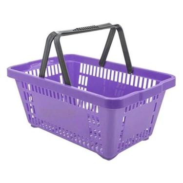 Imagem de Mini cestinha plástica farmácia perfumaria lilás - SUPIZZ