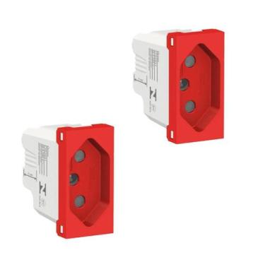 Imagem de Kit 2x Módulo Tomada 20A Vermelho S70203134 Orion Schneider