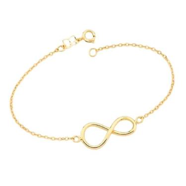 Imagem de Pulseira Folheado a Ouro 18k Rommanel Joias Símbolo Infinito 19 Cm