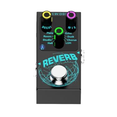 Imagem de TTETTZ Pedal de efeito de reverb de guitarra, pedal de efeito de reverb com 9 modos multifuncionais, mini acessórios de guitarra, pedal de guitarra para