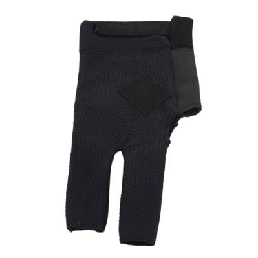 Imagem de Luva de Bilhar, Luva de Piscina de 3 Dedos, Respirável, Alta Elasticidade, de Grade, Taco de Sinuca, Luva Esportiva Com Gancho e Laço (Azul)