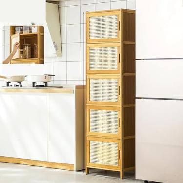 Imagem de Armário de armazenamento de cozinha, armário de despensa, armários independentes, aparador com portas, prateleira de armazenamento de cozinha para temperos, panelas e frigideiras, armário para