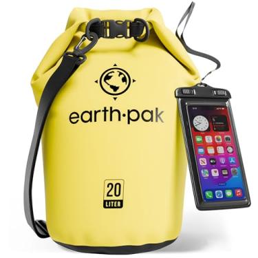 Imagem de Earth Pak Bolsa seca à prova d'água – Mochila impermeável que mantém o equipamento seco para caiaque com capa de celular à prova d'água