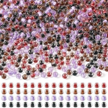 Imagem de Bestewelry 100 g 6/0 contas de semente de vidro 4 mm de duas cores pequenas contas de pônei de cristal mini contas coloridas na cintura para artesanato faça você mesmo amizade pulseiras colar