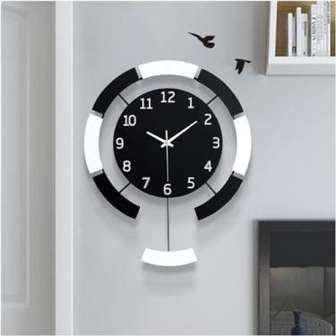 Imagem de Relógio de parede moderno para decoração de sala de estar, relógio de parede com pêndulo silencioso para casa, banheiro, cozinha, quarto, decorativo, relógio de parede grande, sem tique-taque,