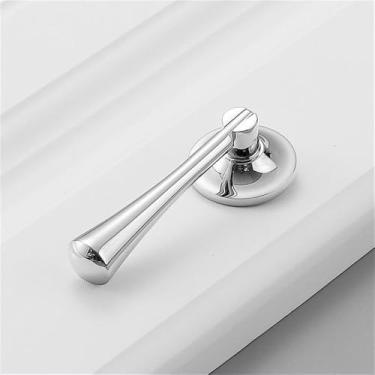 Imagem de Puxador de porta de guarda-roupa moderno simples de luxo de cobre puro, todo em cobre dourado, puxador de gaveta de furo único, prata brilhante 5053, L, CHINA