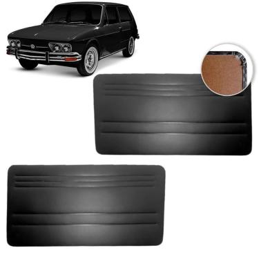 Imagem de Forro De Porta Dianteira Vw Brasilia 73-77 Vinil Preto