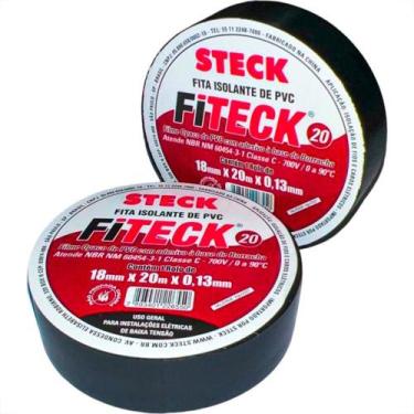 Imagem de Fita Isolante Steck Fiteck 20M Preta - Kit C/10 Pecas