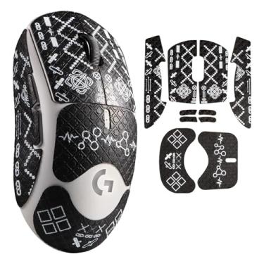 Imagem de yiodelu Adesivo de fita adesiva para Logitech G PRO 2 Lightspeed Wireless/G PRO Wireless Gaming Mouse antiderrapante, autoadesivo, pré-corte, resistente ao suor (padrão de corrente)