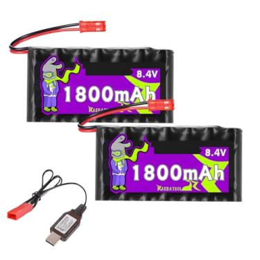 Imagem de Raebatuol Bateria recarregável de Ni-Cd de 8,4 V 1800 mAh com plugue JST (vermelho), adequada para fechaduras de porta, brinquedos RC, almofadas de chaves de sistema de segurança, painéis de controle