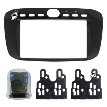 Imagem de Moldura de Painel 2 Din Fiat Punto 2012 2013 2014 2015 2016 Linea 2016 2017 + Interface Comando de Volante