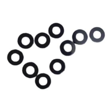 Imagem de Pegciuho 10pcs Badminton Racket Grommets Anti Rings de colapso para orifícios duplos de cordas únicas portátil Reparação de nylon Arruelas, Preto