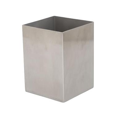 Imagem de Grcfumo Stainless Steel Pen Holder, Thicken Pen Holder Cup, Stylish Rectangular Pencil Cup, Makeup Brush Holder for Office Dormitory School Desktop (Silver Color)