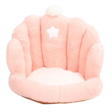 Imagem de Almofada de assento de apoio lombar Grcfumo, almofada de cadeira espessada antiderrapante, poltrona reclinável confortável para mesa de escritório para bancos, cadeiras, sofás (Light Rose)