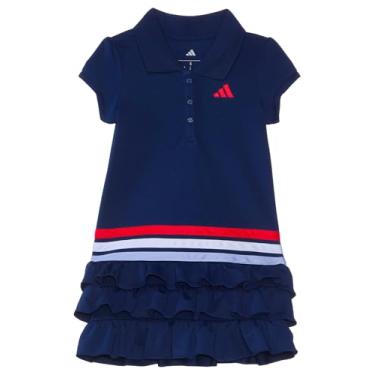 Imagem de adidas Vestido feminino de manga curta com babados polo, Azul escuro Adi, 6X