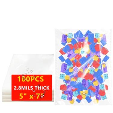 Imagem de DTmasao 12,7 x 17,8 cm, 100 unidades, sacos de celofane autoseláveis, sacos de celofane transparentes, autoadesivos para embalagem de presentes, biscoitos, lembrancinhas, produtos para embalagem 100