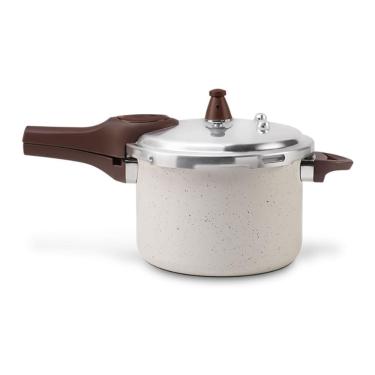 Imagem de Panela de Pressão Pressure 6,8L Ceramic Life Antiaderente Fundo de Indução Vanilla Brinox