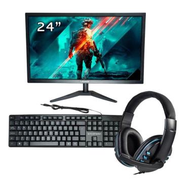 Imagem de Kit 1 Monitor Led Full Hd 60Hz Mais Headset E Teclado Kit 2