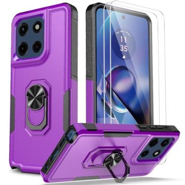 Imagem de FollmeAir Capa para Motorola Moto G Stylus 5G 2025 com protetor de tela, resistente à prova de choque, camada dupla, proteção de nível militar, à prova de quedas, suporte (roxo, Moto G Stylus 5G 2025)
