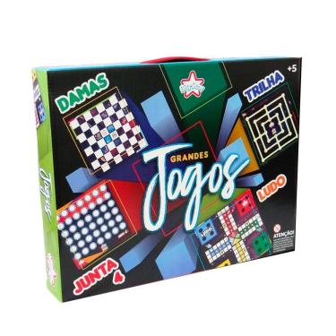 Imagem de Tabuleiro Dama Ludo Trilha Junta 4 Grandes Jogos Bigstar 4x1