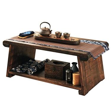 Imagem de Mesa de chão com pernas dobráveis, laptop, mesa de colo, mini mobiliário portátil para piquenique para café da manhã, bandeja de servir, trabalhar, estudar, comer, desenhar (marrom 60 x 35 x 24 cm)