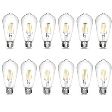 Imagem de NOTOC Lâmpada LED Edison 4W, Antiga 40W Vintage Edison, Lâmpada E26 Lâmpada LED Não Regulável 450 Lumens 5500K Branco Frio, Pacote com 12