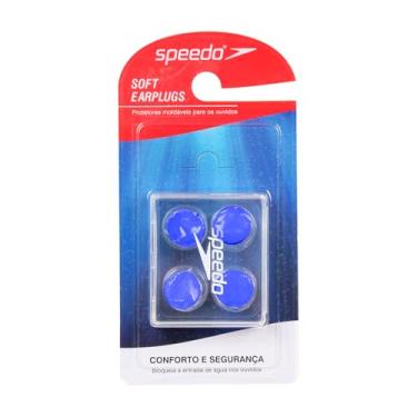 Imagem de Protetor Auricular, Speedo, Soft Earplugs, Silicone Moldável Reutilizável com Estojo Protetor - Azul