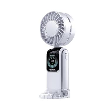 Imagem de Bothyi Ventilador de mão 100 Ajuste ajustável Ajuste Table dobrável Ventilador silencioso Display digital portátil para cozinha de verão, Branco