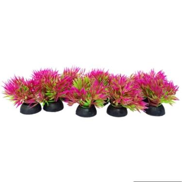 Imagem de 10 mini Planta Artificial Plantinha decoração para aquário(Lilas)