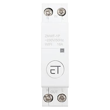 Imagem de Disjuntor WIFI Inteligente, Interruptor de Controle Remoto do Disjuntor WIFI para Caixa de Distribuição 1P AC230V IP20 Inteligente, Interruptores Dimmer de Parede (1p 16a)