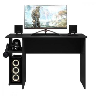 Imagem de Escrivaninha Para Escritório Ou Gamer Preto Fosco Qmovi Preto Fosco