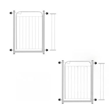 Imagem de Grade Portão Portãozinho Proteção Pet 69 a 84 Cm Com Prolongador Incluso (PORTÃO BRANCO)