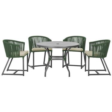 Imagem de Mesa com 4 Cadeiras de Jantar Roma 100cm e Noronha em Aluminío