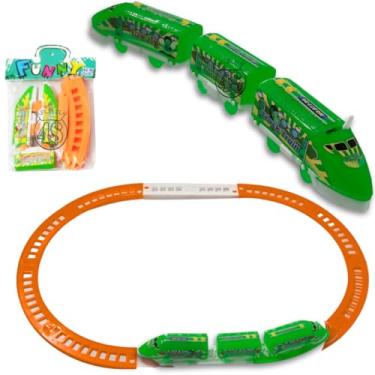 Imagem de Trem Brinquedo Locomotiva Trenzinho Infantil Trem Bala Metrô (VERDE)