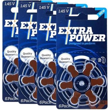 Imagem de Baterias Auditivas Extrapower A312 (Tamanho 312 / PR41) - Kit Econômico com 5 Cartelas (30 Pilhas Total) - Qualidade e Longa Duração - Pilhas para Aparelho Auditivo Sem Mercúrio