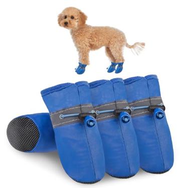 Imagem de SCENEREAL Sapatos de cachorro para pavimento quente para cães pequenos e médios protetores de patas, botas de verão resistentes ao calor à prova d'água macias para caminhadas ao ar livre, pisos