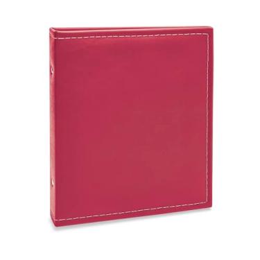Imagem de Álbum de fotos Ical, encadernação tradicional, para 200 fotos 10x15cm - envelope plástico transparente - linha Clássico - modelo vermelho com costuras - 421