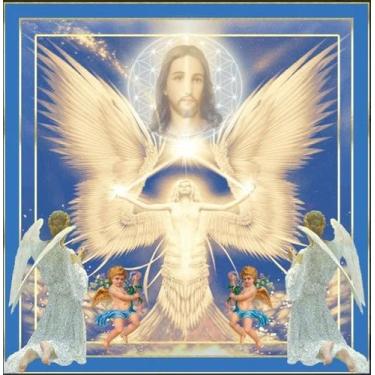 Imagem de Toalha Para Tarô E Oráculos Mestre Jesus Em Veludo +presente - Loja do