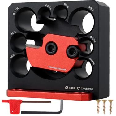 Imagem de Kit de gabarito para máquina de cavilha, imperial 5/16-3/10.2 cm, inserções de carboneto para cavilhas, placa de cortador de cavilha ajustável de 8 furos, ferramenta auxiliar de haste redonda de liga