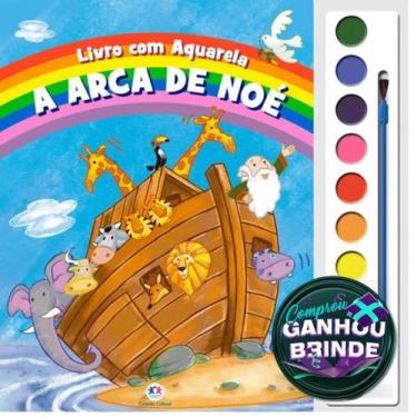 Imagem de Livro A Arca de Noé Livro com Aquarela Crianças Infantil Evangélico Fi