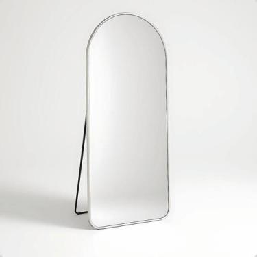 Imagem de Espelho Base Reta Corpo Inteiro 150x60 Com Suporte de Chão Moldura Alu