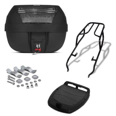 Imagem de Baú Bauleto para Moto 28 Litros Pro Tork + Bagageiro, CRISTAL, POP 100