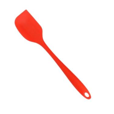 Imagem de Espátula Reta em Silicone Pão Duro para Cozinha Raspadora Flexível Resistente Antiaderente Não Risca (Vermelha)