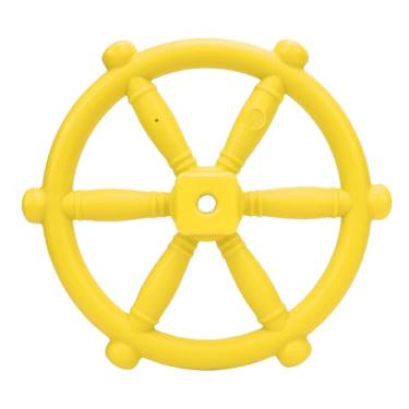 Imagem de ZJchao Acessórios para Playground do Volante de Brinquedo de Roda do Navio Pirata para o Conjunto de Balanços de Penhasco Ao Ar Livre na Treehouse (Amarelo)
